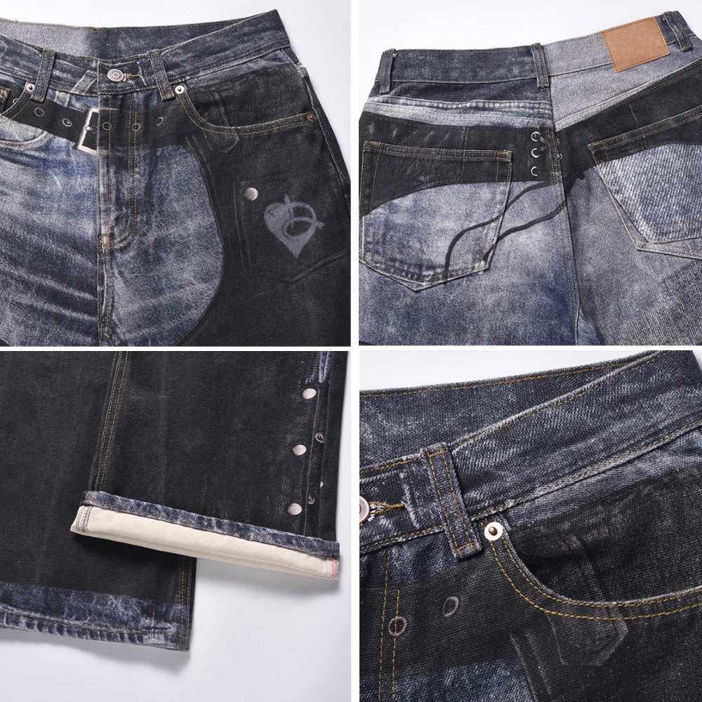 DF | Distressed Coated Digital Printed Jeans