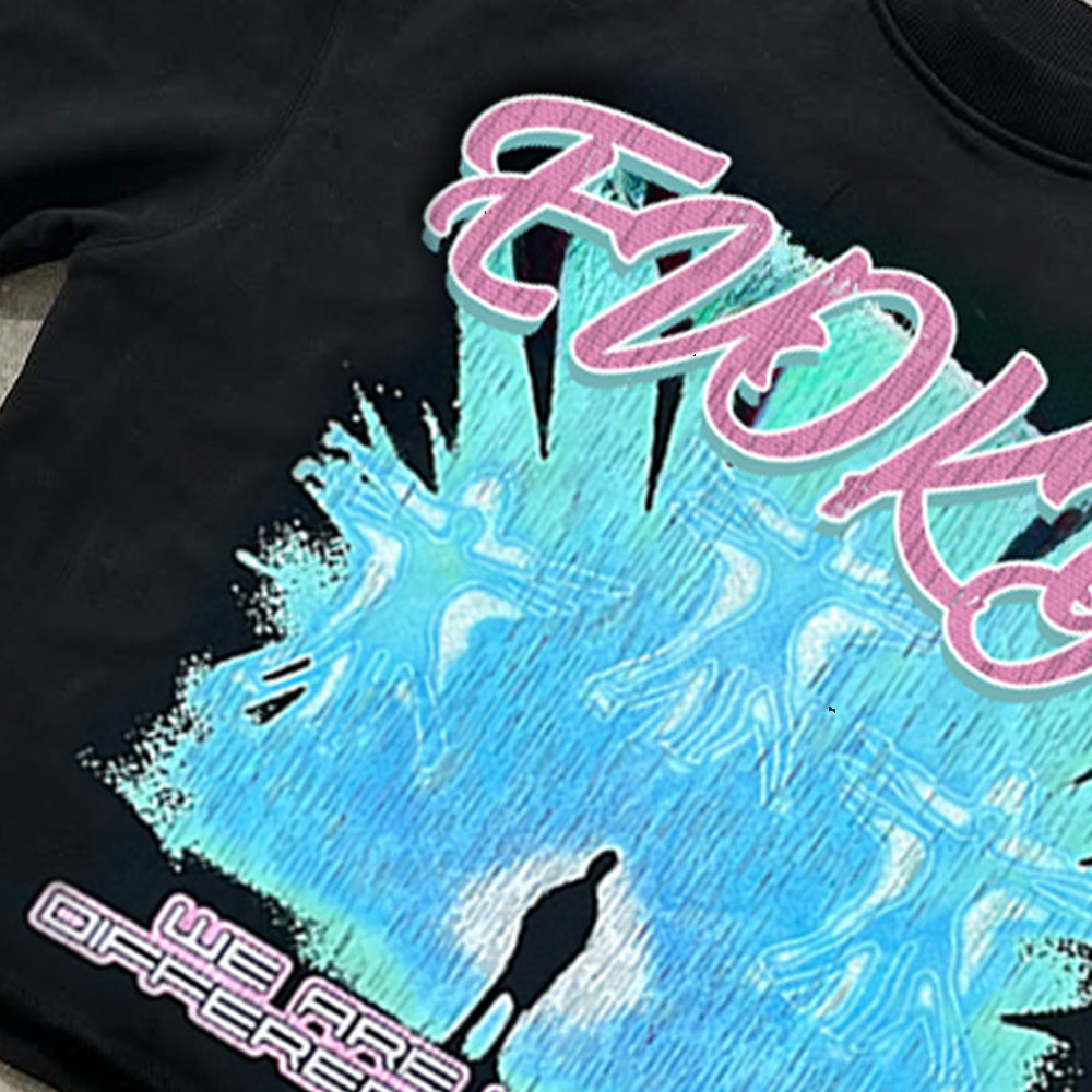 Evokyn Two Different Worlds Retro Vaporwave T-Shirt