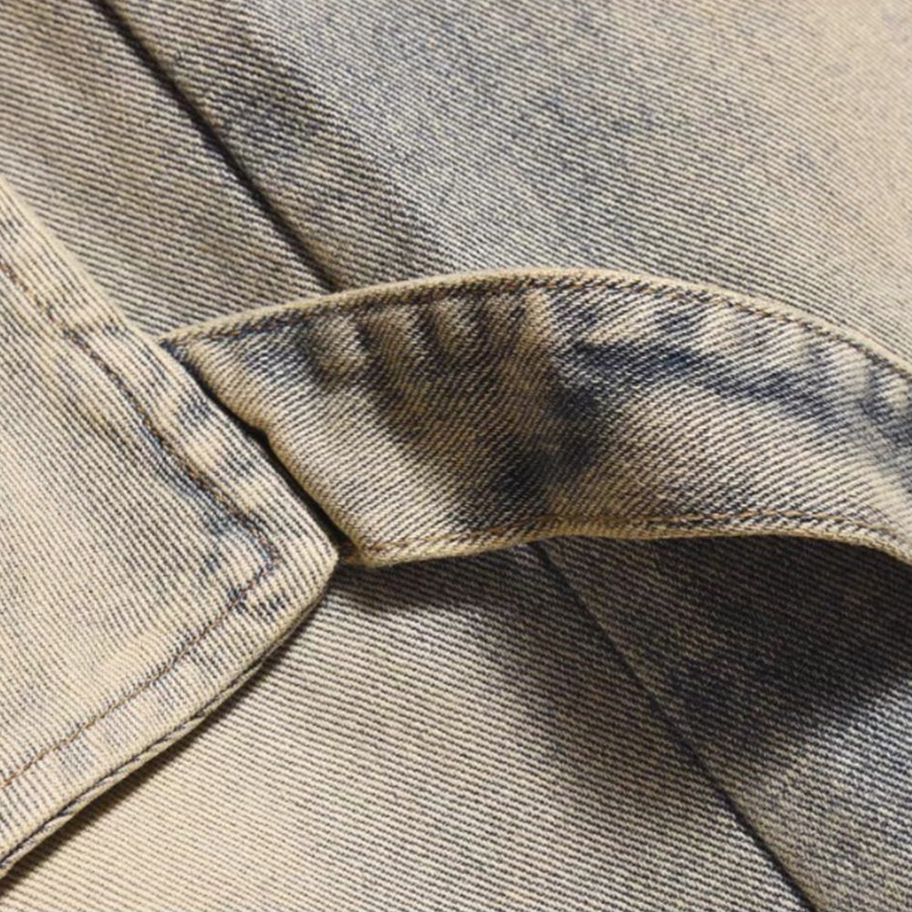 DF|Functional Solid Color Patchwork Jeans