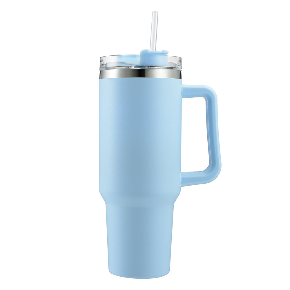 Tumbler With Handle 40 oz Travel Mug Straw Covers Cup with Lid Insulated Quencher Stainless Steel Water Iced Tea Coffee Gift