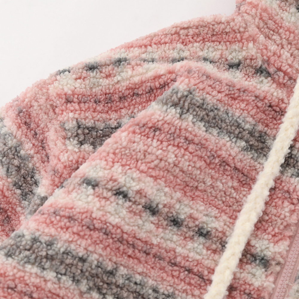 American Retro Striped Rabbit Coat