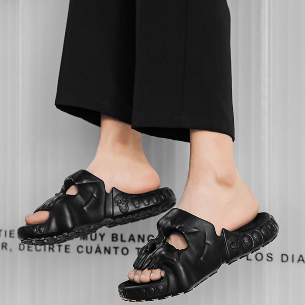 Dark Skull Slippers