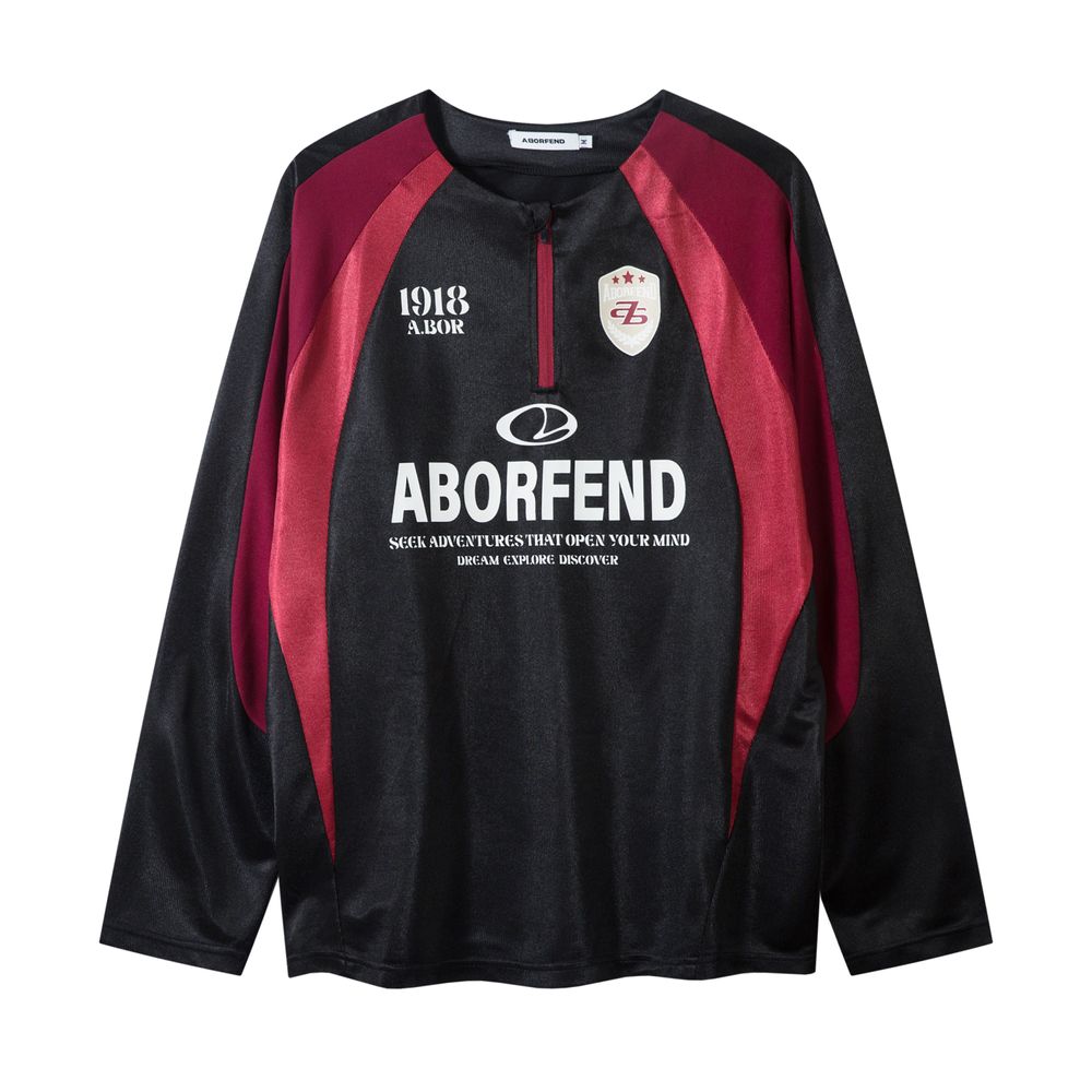 Vintage Racer Collarless Zipper Sweatshirt