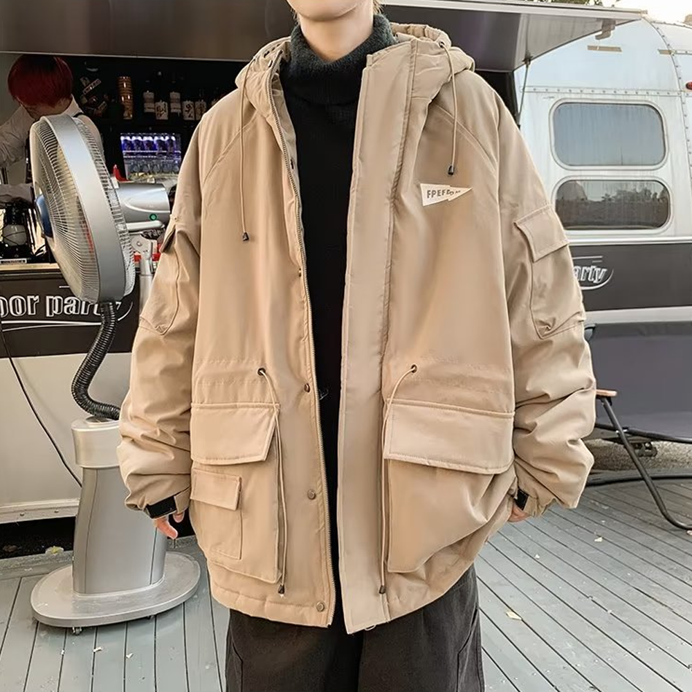 retro Japanese  Thickened Workwear Style Coat