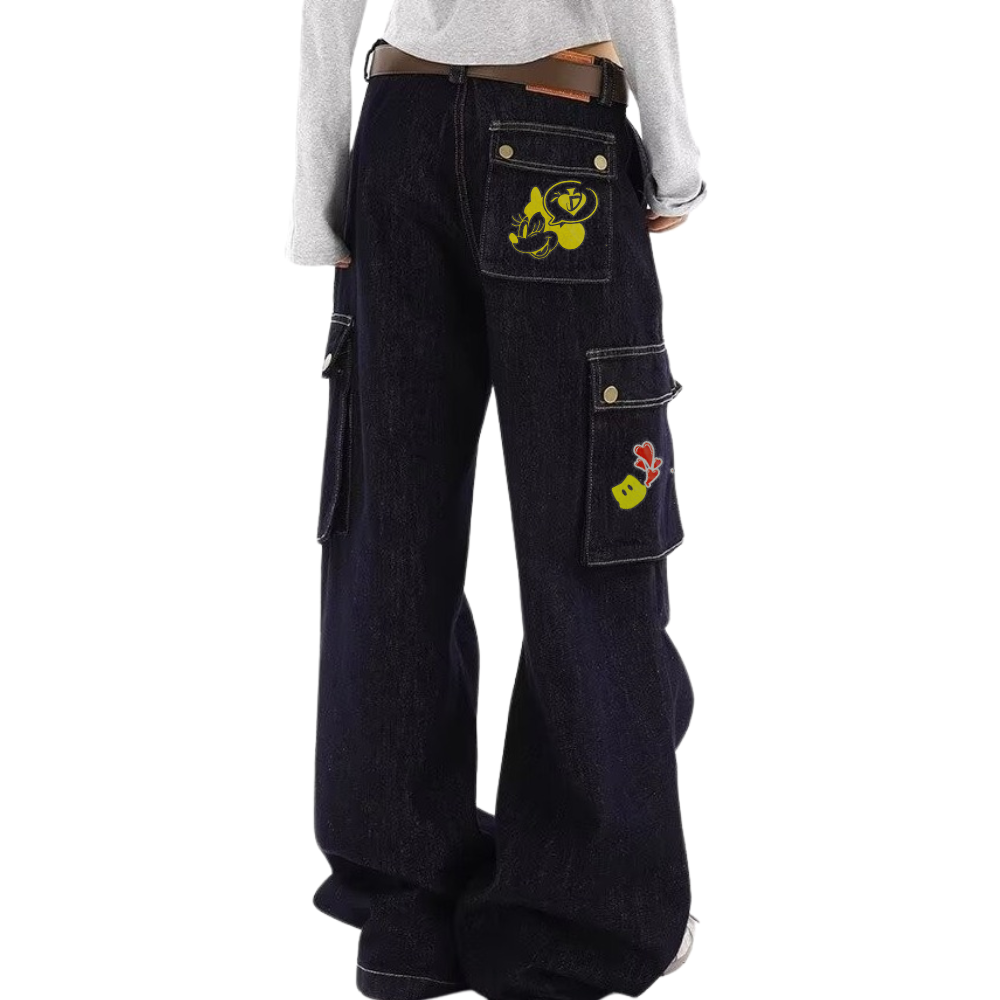 DF|Cartoon Mickey Logo Jeans