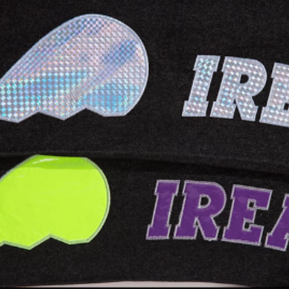 DF| Shiny Heart Letter Patch Jeans