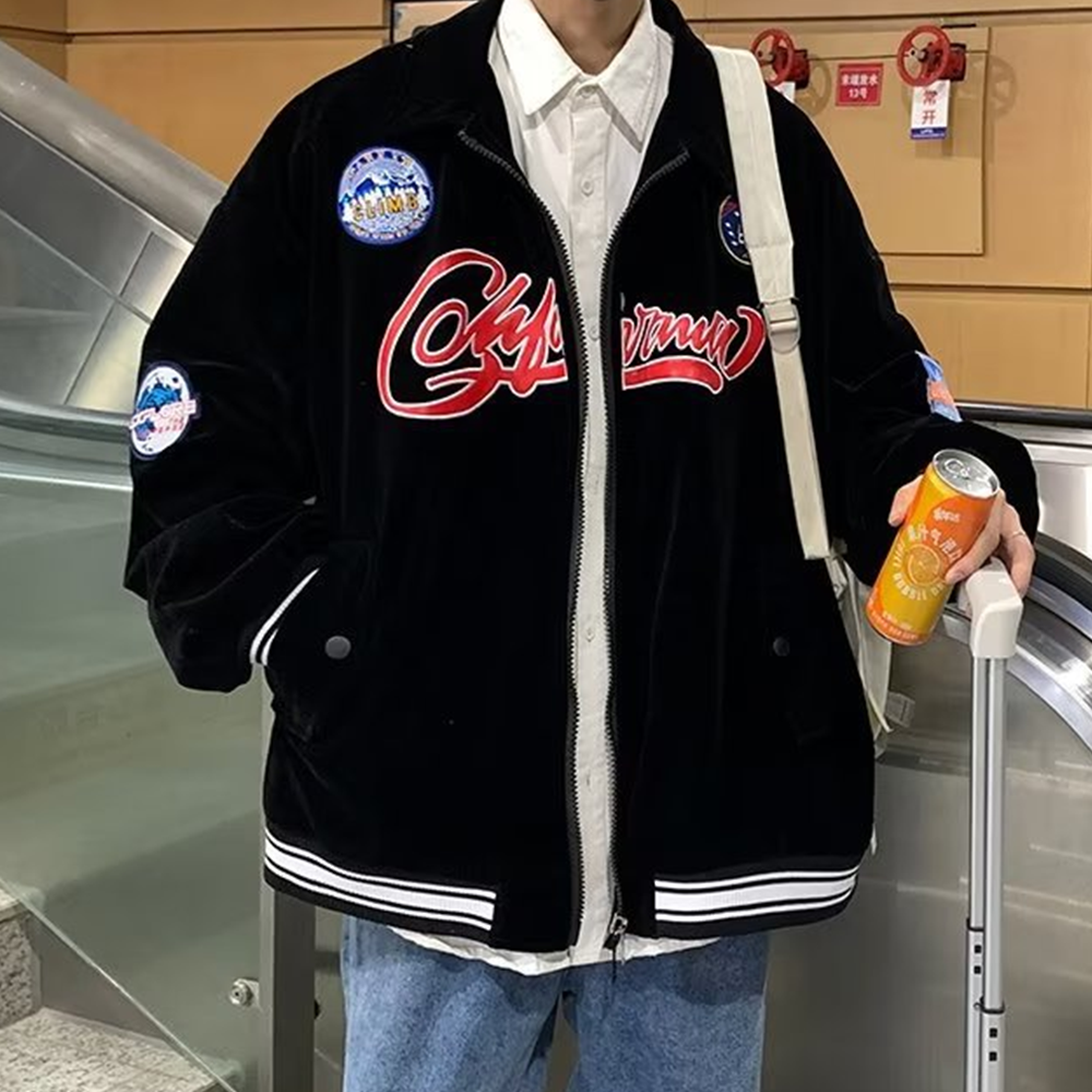 High Street Suede Letters Jacket