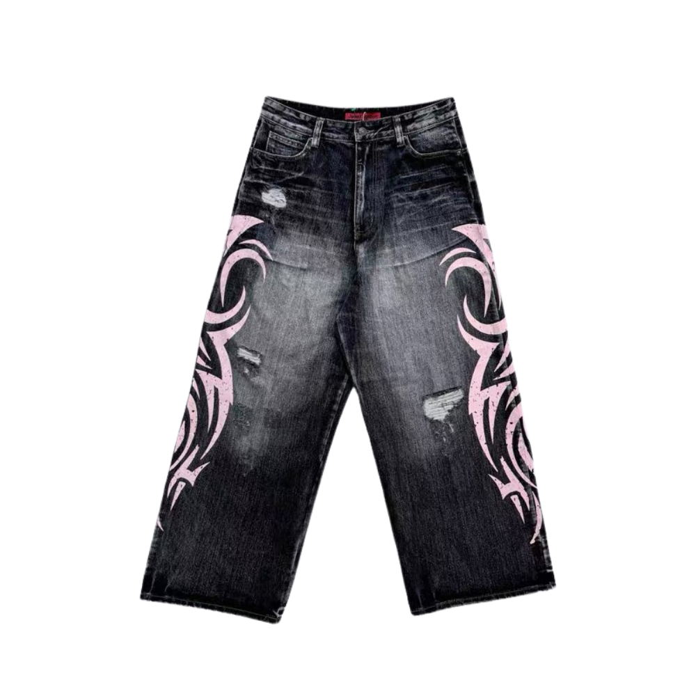 Unseen Echoes Tribal Flame Denim
