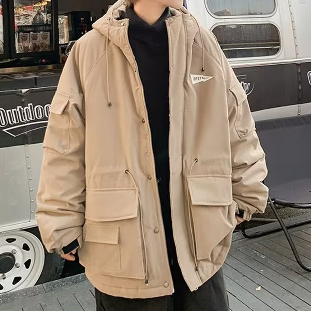 retro Japanese  Thickened Workwear Style Coat