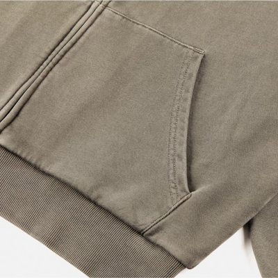 Comfort® W01 Washed Zip Up Details