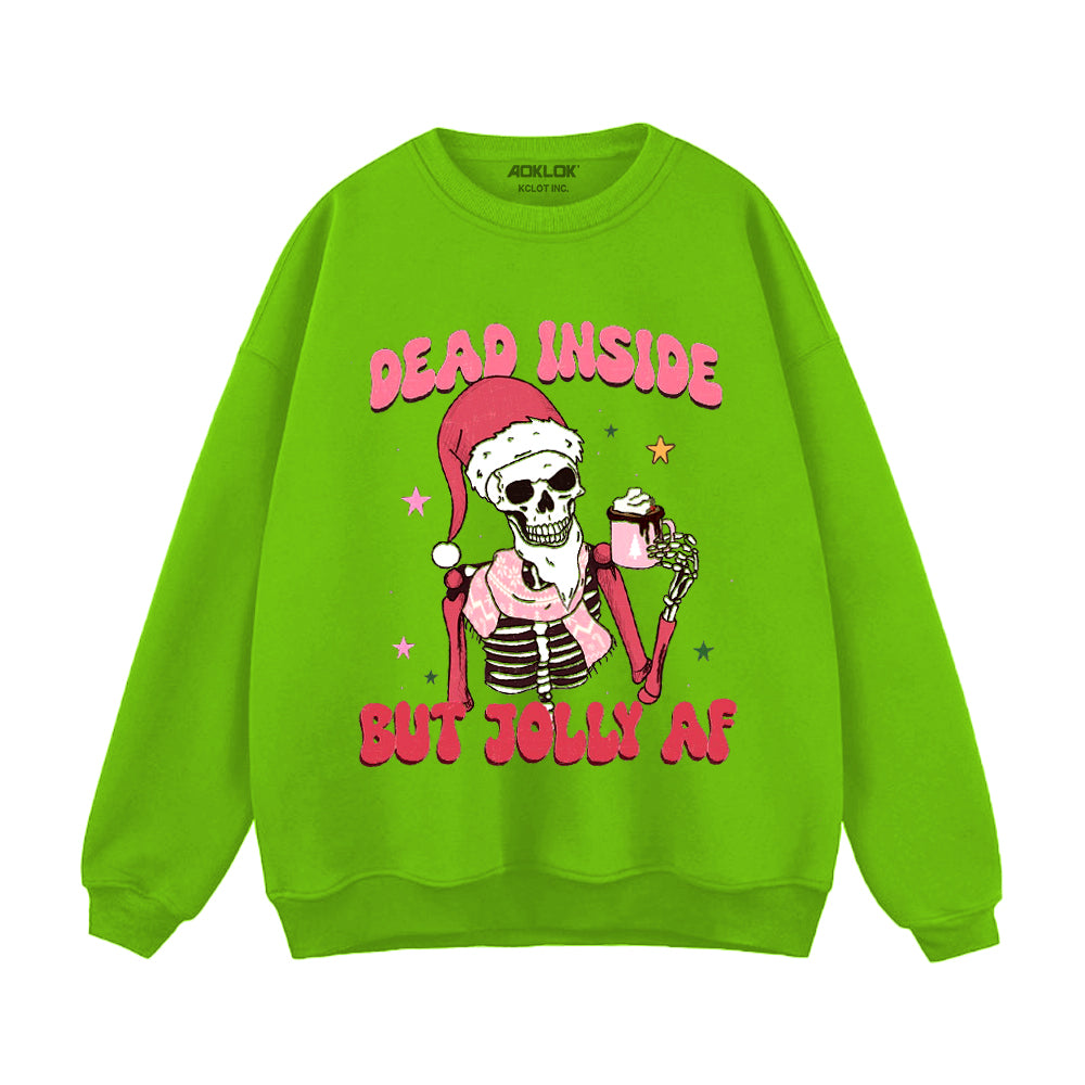 Retro Christmas Skull Cheers Sweatshirt
