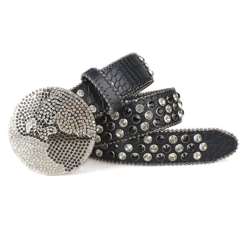 LoopStone Crystal Shining Rhinestone Versatile Rivet Belt
