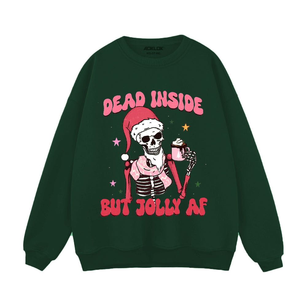 Retro Christmas Skull Cheers Sweatshirt