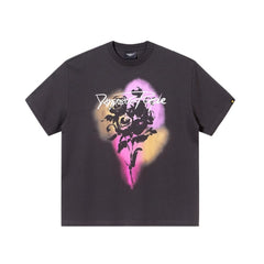 Street Philanthropist Vintage Street Rose Trend Loose Casual Versatile Short Sleeve T-Shirt Details