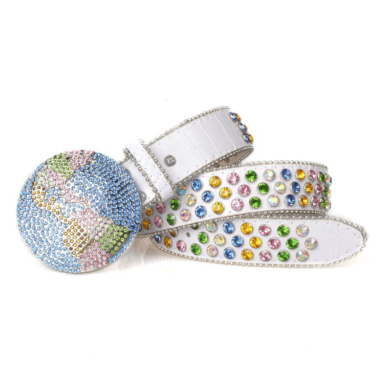 LoopStone Crystal Shining Rhinestone Versatile Rivet Belt