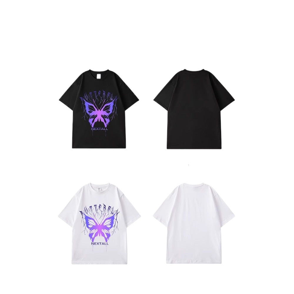 Street Philanthropist Butterfly Short Sleeve T-Shirt Men ins Trend