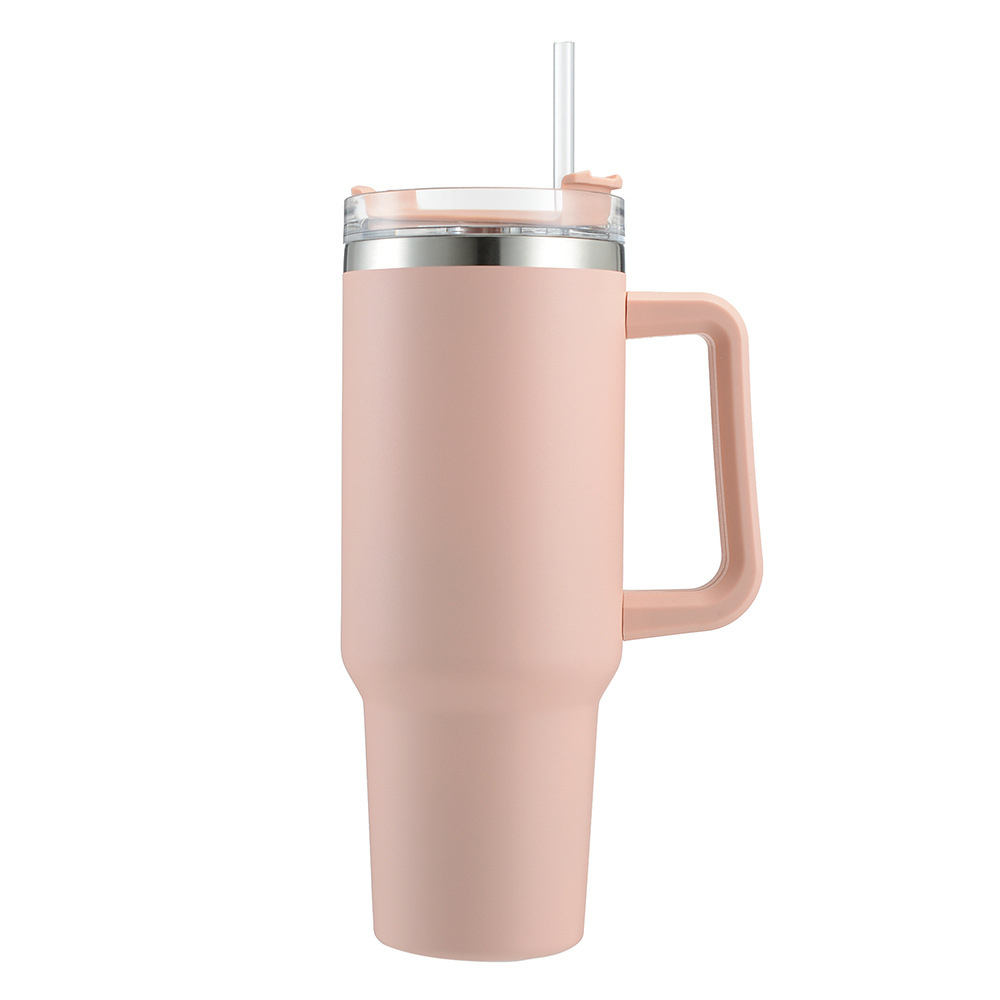Tumbler With Handle 40 oz Travel Mug Straw Covers Cup with Lid Insulated Quencher Stainless Steel Water Iced Tea Coffee Gift