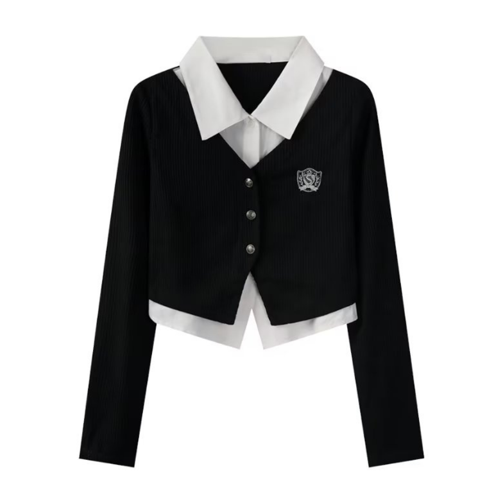 Women's Preppy Slim Fit Top