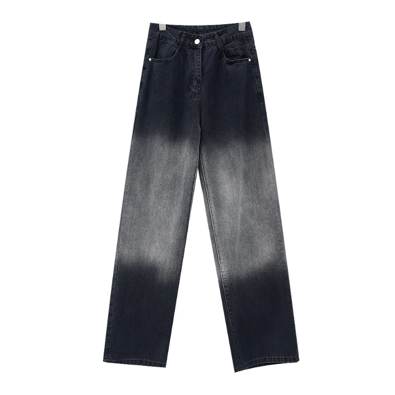 Street Tie-dye Gragient Staight Jeans