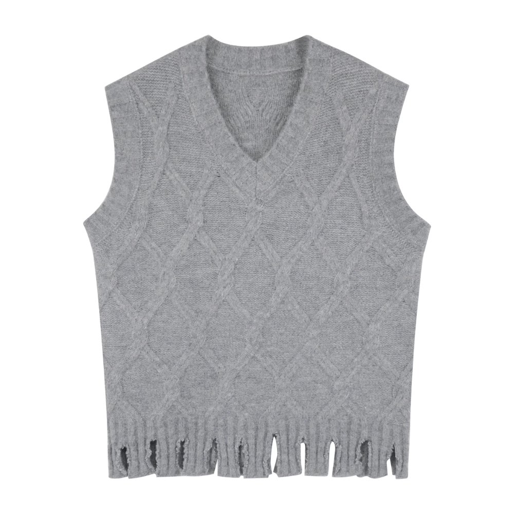 Women's Casual Solid Color Knitted Vest
