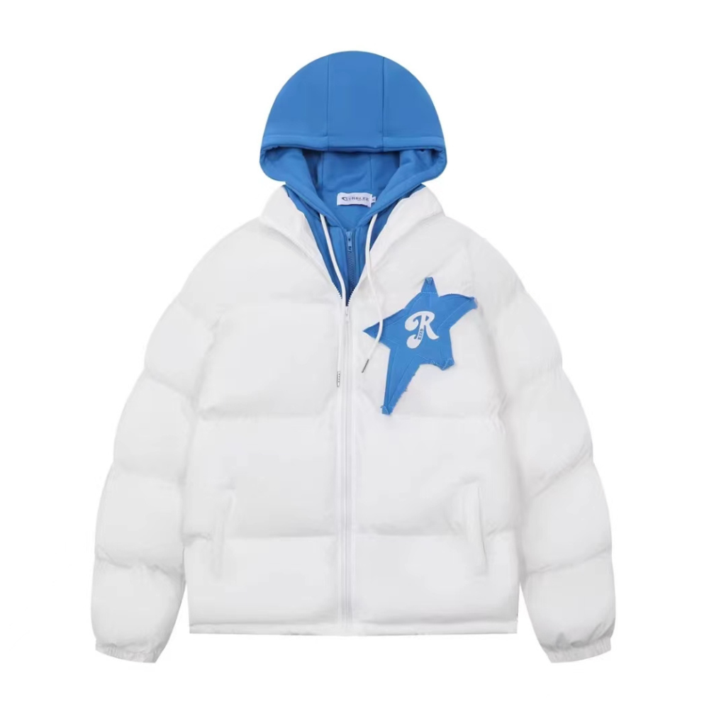 Women's Fake Two Piece Star Coat