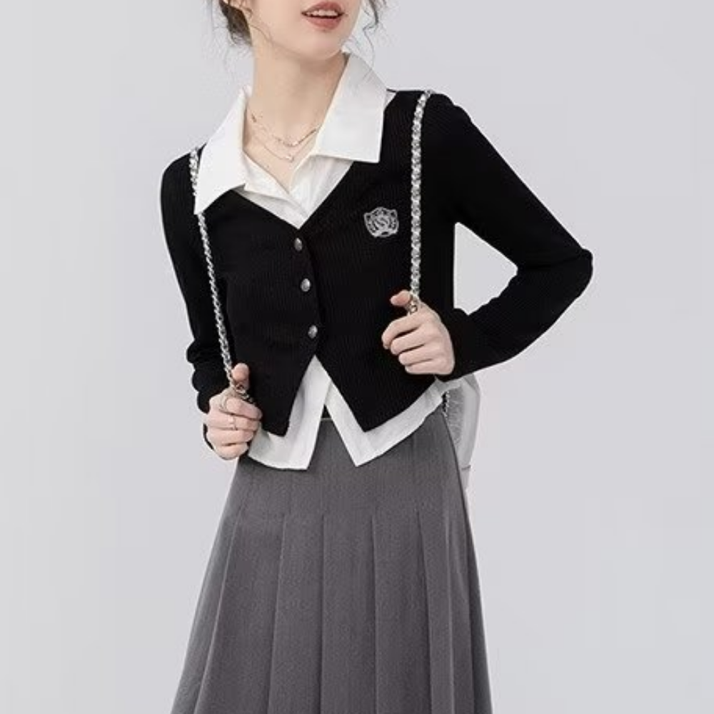 Women's Preppy Slim Fit Top