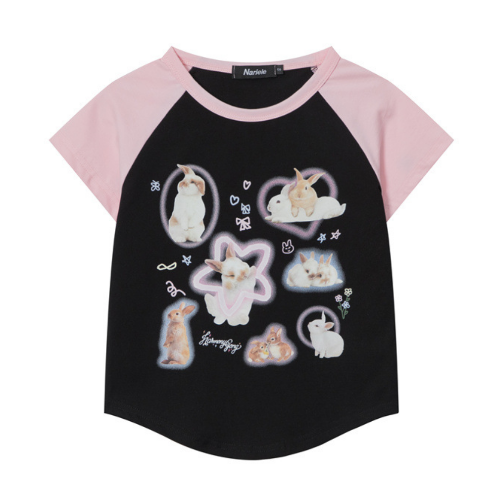Women's Color Block Bunny T-shirt