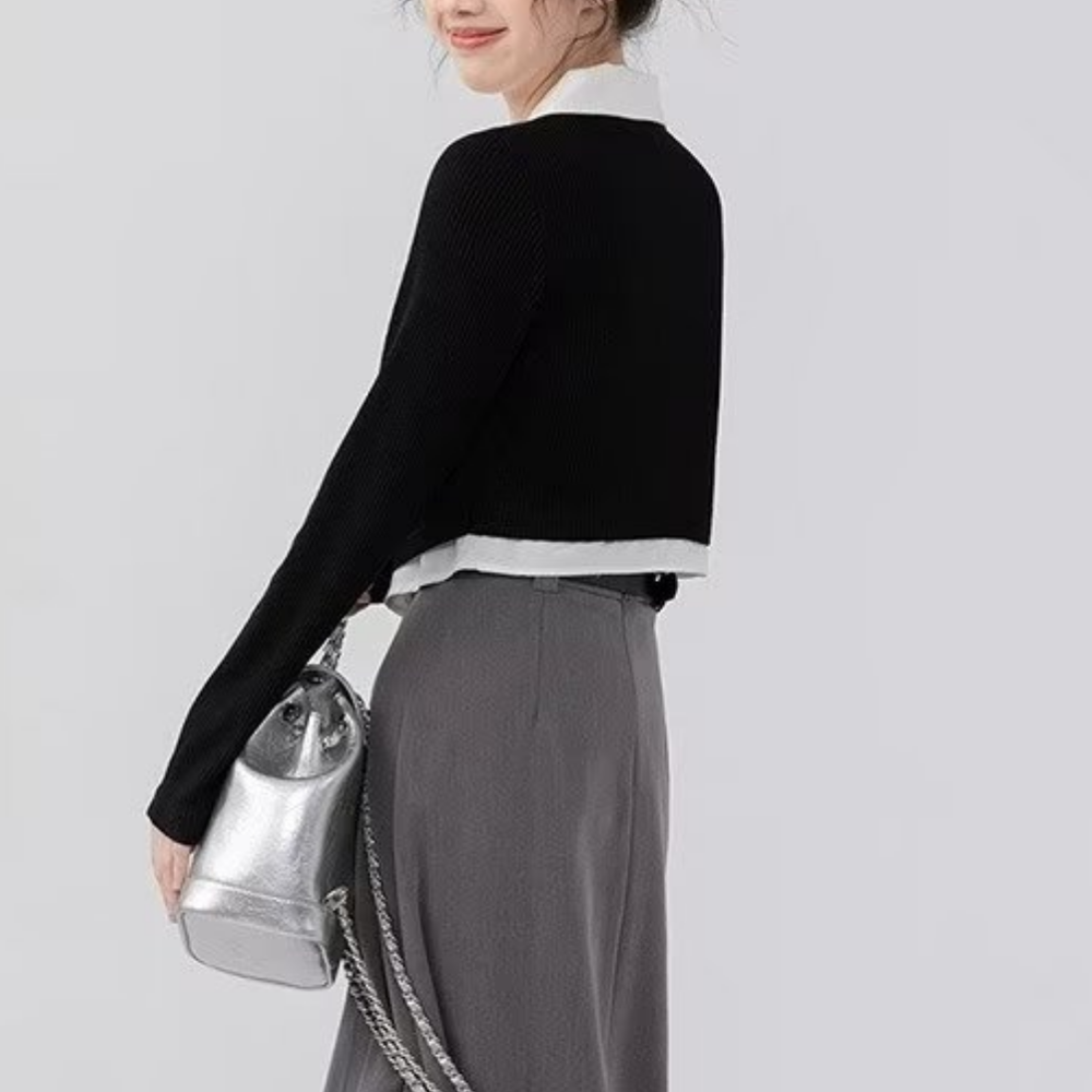 Women's Preppy Slim Fit Top