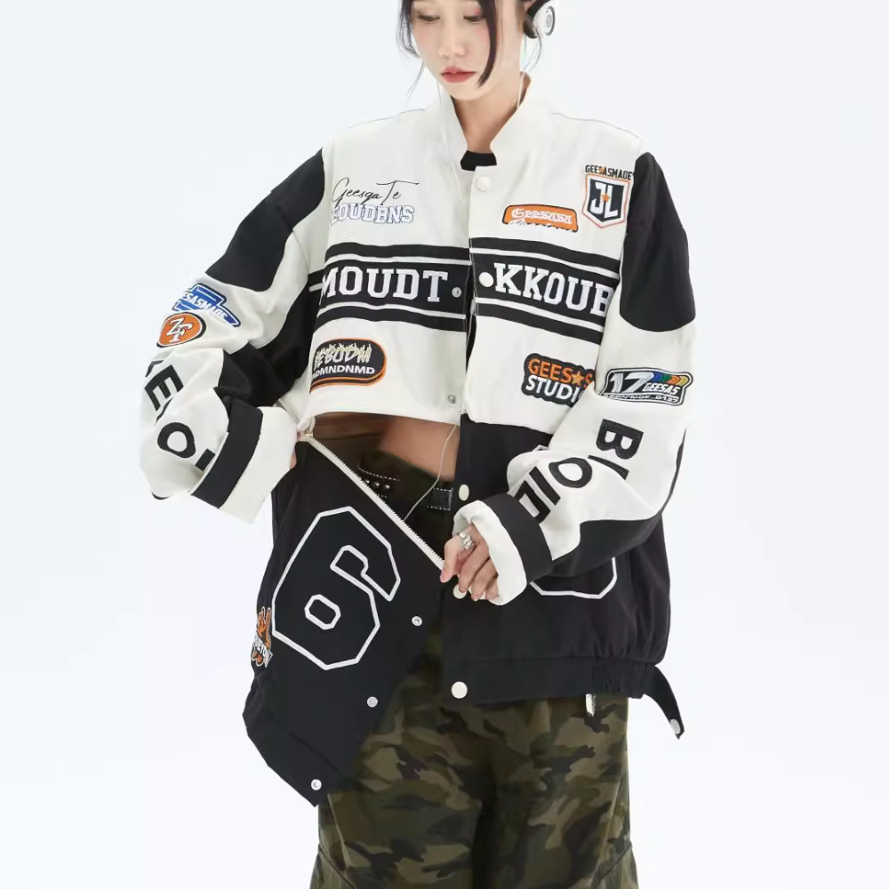 Women's Hip Hop Detachable Biker Jacket