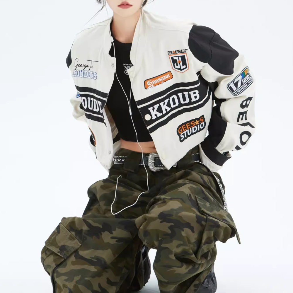 Women's Hip Hop Detachable Biker Jacket