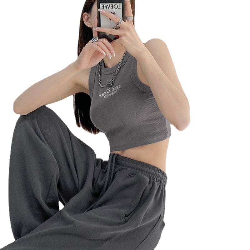 Women's Vintage Letter Embroidery Cami Top